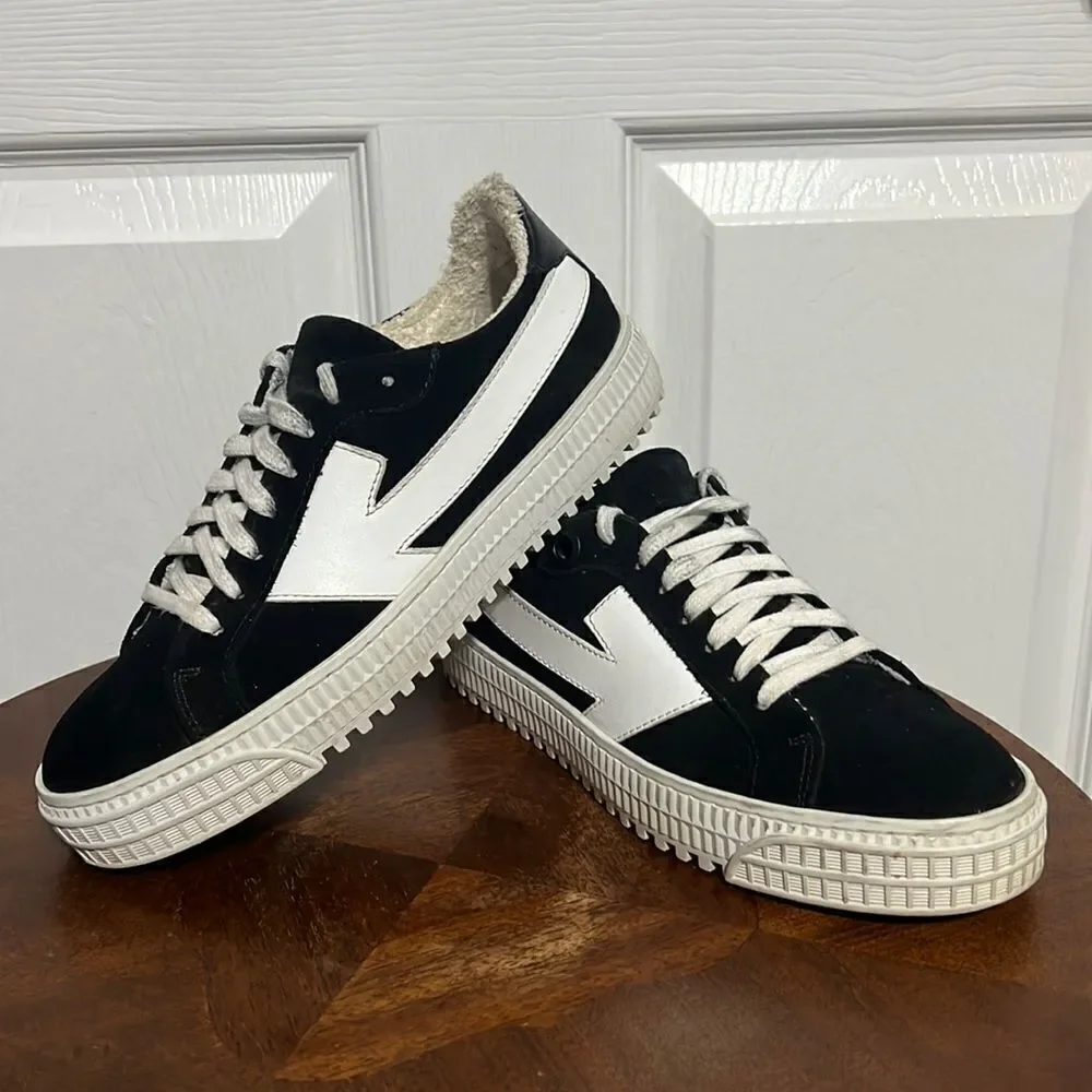 🔥 Off-White Virgil Abloh Arrow Women's Sneakers Sz 36 EU / 6 US Black White EUC